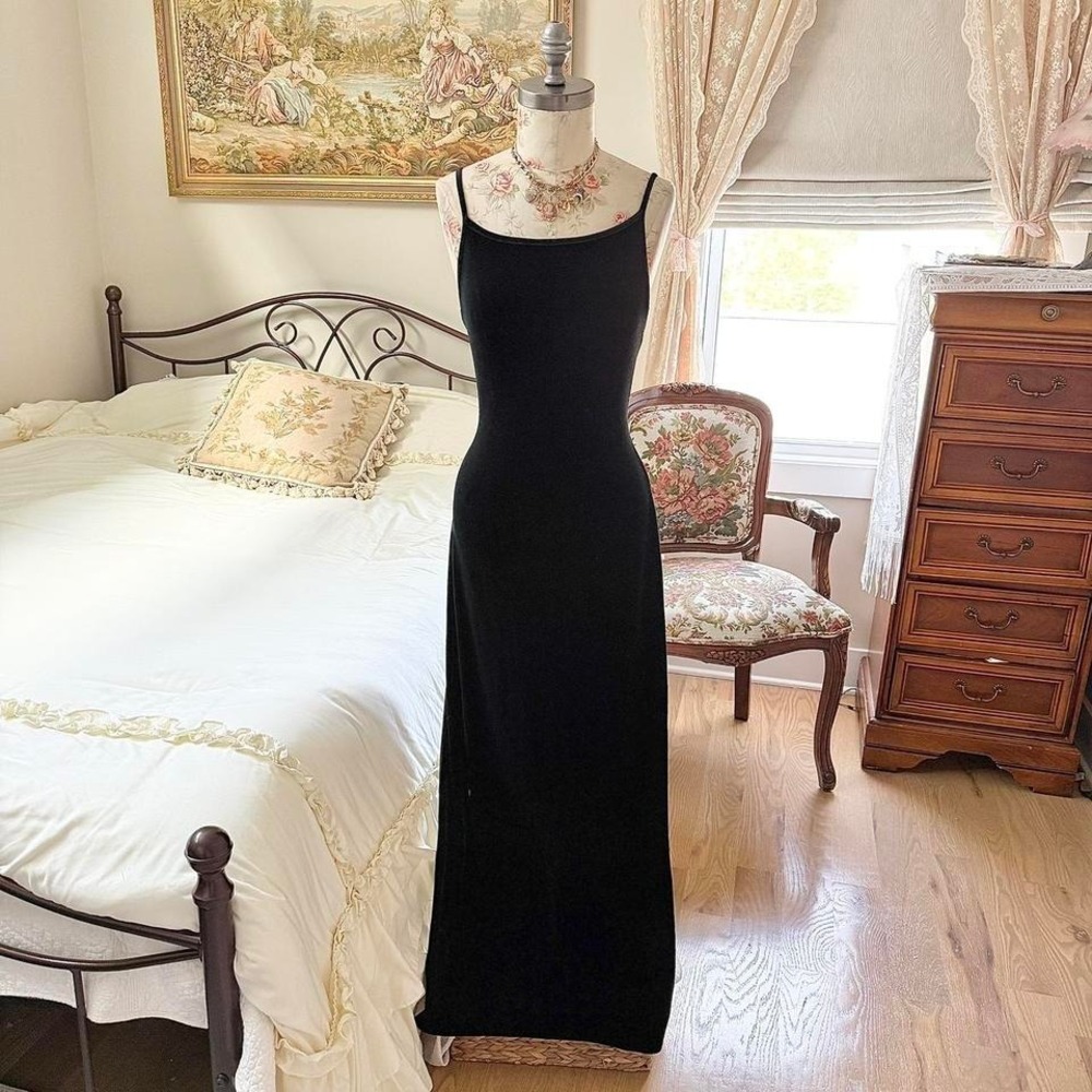 black velvet maxi dress  Y2K Jump black velvet maxi dress size 9